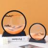 BGFJYUK Moving Sand Art Picture in Motion, Round Tempered Glass 3D Deep Sea Sandscapes with Display Flowing Sand Frame for Relaxing Desktop Home Office Work Dcor for Kids Adults (Orange, 12inch) view 3