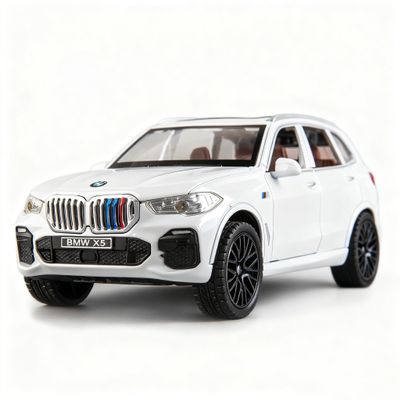 BDTCTK 1:32 Comapatible for X5 SUV Model Car Toy, Zinc Alloy Pull Back Toy car with Sound and Light for Kids Boy Girl Gift(White)