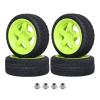 Hobbyfire Pre-Glued OD 2.6" 12mm Hex Wheels Rims and Rubber Tires for Traxxas Tamiya HPI HSP Redcat RC 1/10 On Road Racing Car, Set of 4 (Color H) view 1