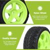 Hobbyfire Pre-Glued OD 2.6" 12mm Hex Wheels Rims and Rubber Tires for Traxxas Tamiya HPI HSP Redcat RC 1/10 On Road Racing Car, Set of 4 (Color H) view 3