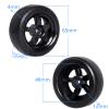 Hobbyfire Pre-Glued OD 2.56" 12mm Hex Wheels Rims and Rubber Tires for Traxxas Tamiya HPI HSP Redcat RC 1/10 On Road Racing Car, Set of 4 (Color G) view 2