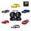 Hobbyfire Pre-Glued OD 2.56" 12mm Hex Wheels Rims and Rubber Tires for Traxxas Tamiya HPI HSP Redcat RC 1/10 On Road Racing Car, Set of 4 (Color G) view 3
