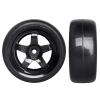 Hobbyfire Pre-Glued OD 2.56" 12mm Hex Wheels Rims and Rubber Tires for Traxxas Tamiya HPI HSP Redcat RC 1/10 On Road Racing Car, Set of 4 (Color G) view 4