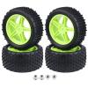Hobbyfire Preglued 1/10 Buggy Wheels and Tires Set 12mm Hex 3.35" / 85mm, Foam Inserts Replacement for RC Off-Road Car, Compatible with Traxxas, Arrma, Redcat, HSP, Losi, WLtoys 144001 4pcs (Color 03) view 1