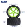 Hobbyfire Preglued 1/10 Buggy Wheels and Tires Set 12mm Hex 3.35" / 85mm, Foam Inserts Replacement for RC Off-Road Car, Compatible with Traxxas, Arrma, Redcat, HSP, Losi, WLtoys 144001 4pcs (Color 03) view 2