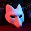 ABOOFAN Blank Fox Mask Halloween Fox Mask Costume White DIY Blank Japanese Kabuki Kitsune for Halloween Masquerade Cosplay Accessory view 2