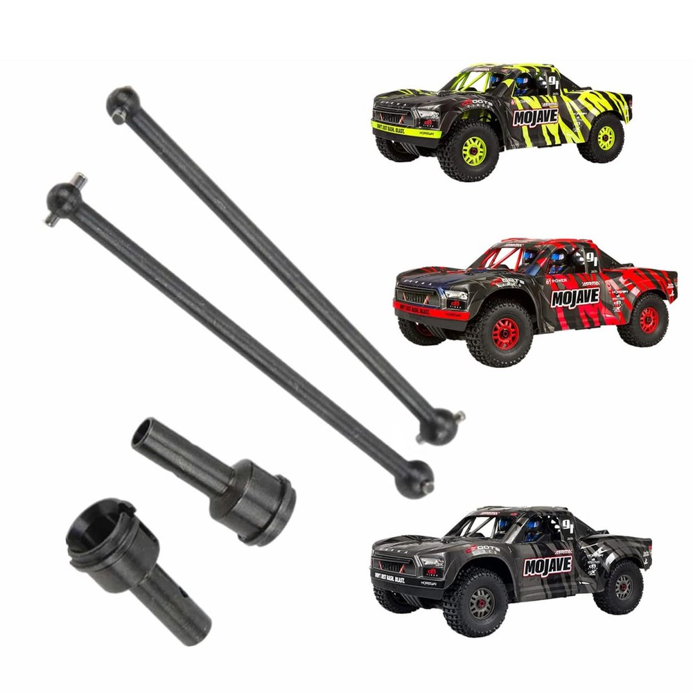 for 1/7 ARRMA Mojave 6S BLX Rear Drive Shaft Upgrades Part,#45 Hardened Steel Rear CVD Universal Joints/Wheel AXLE & DOGBONE for 1/7 ARRMA Mojave 6S V2 4WD Desert Short Truck 2pcs/Set(Black)