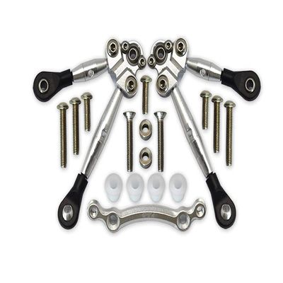 GPM Upgrades Aluminum Front Tie Rods with Stabilizer for C Hub for 1/10 4WD Ford Gt 4-TEC 2.0 (83056-4) RC Cars (Silver)