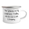 Special Hula Hooping 12oz Camper Mug, The Voices in My Head are Telling Me to Go Hula, For Friends, Present From, For Hula Hooping view 2