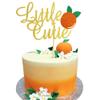 Arthsdite Little Cutie Cake Topper Gold Orange Glitter Cake Decoration for Citrus Theme Baby Shower Birthday Cake Picks Party Decoration view 1