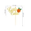 Arthsdite Little Cutie Cake Topper Gold Orange Glitter Cake Decoration for Citrus Theme Baby Shower Birthday Cake Picks Party Decoration view 2