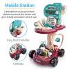 Deejoy Toy Doctor Kit for KidsDoctor Role Play CostumeMedical BagEye ChartThermometerStethoscopePulse Machine24 Piece Pretend Medical Station Set for Boys & Girls Great Gift for Toddler view 3