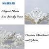 MYSEUNI White Masquerade Mask for Couples - Shiny Rhinestone Filigree Metal Venetian Mask & Mens Vintage Venetian Mask for Wedding Evening Prom Mardi Gras Masquerade Ball view 2