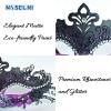 MYSEUNI Purple Masquerade Mask Couples Set - Venetian Mask Women & Mens Venetian Mask for Mardi Gras,Mascarade Ball Prom, Halloween Party Carnivals view 2