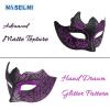 MYSEUNI Purple Masquerade Mask Couples Set - Venetian Mask Women & Mens Venetian Mask for Mardi Gras,Mascarade Ball Prom, Halloween Party Carnivals view 3