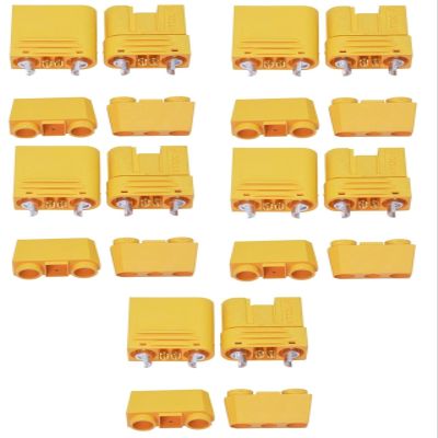 XT120 (2+2) 60A Large Current Lipo Battery Connector Male Female Sheathed Plug with Signal Pin for RC UAV FPV Drone (Color : 5 Pairs)