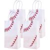 16 Pcs Baseball Gift Bags with Handles Baseball Party Favor Bags Baseball Party Candy Bags for Kids Sports Theme Birthday Party Baseball Birthday Party Favors Supplies Sports Party Decoration, white view 1