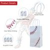 16 Pcs Baseball Gift Bags with Handles Baseball Party Favor Bags Baseball Party Candy Bags for Kids Sports Theme Birthday Party Baseball Birthday Party Favors Supplies Sports Party Decoration, white view 3