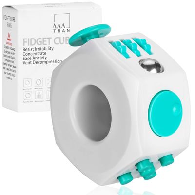 AAA Tran Fidget Cube Stress Relief Toy  6 Sided Infinity Cube Fidget Toy for Kids, Adults  Heavy Duty ABS Plastic Sensory Fidget Toy for Anxiety Relief  Ideal for Office, School, Traveling