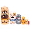 Bgraamiens 6PCS Russian Nesting Dolls Handmade Wooden Cute Pets Russian Wishing Matryoshka Doll for Gift (Yellow Dog) view 1