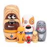 Bgraamiens 6PCS Russian Nesting Dolls Handmade Wooden Cute Pets Russian Wishing Matryoshka Doll for Gift (Yellow Dog) view 2