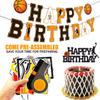 Basketball Birthday Decorations Include Pre-Strung Happy Birthday Banners, NO DIY Cake Topper, Balloons, Slam Dunk Sports Game Day Themed B-Day Party Supplies for Kids Teenagers Boys Men Women view 3
