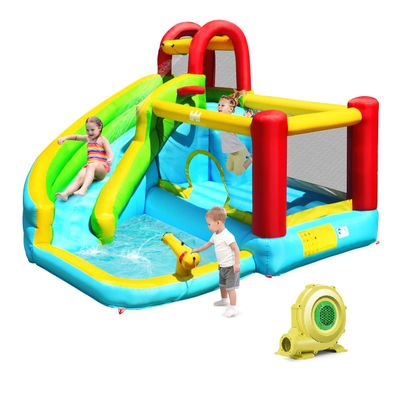 BOUNTECH Inflatable Water Slide, Kids Water Park Jump Castle, Water Slides Inflatables for Kids, Splash Pool, Climbing Wall, Blow up Water Slide Bounce House with Blower for Outdoor Backyard Gifts