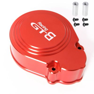 GTBRacing Metal 2 Speed Transmission System/Gear Cover Set for 1/5 RC Car HPI Baja 5B SS 5SC (Red Metal Cover)