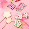 Chinco 36 Sets Princess Fairy Wands Kit Include Wooden Fairy Wands, Gem Stickers, Ribbons Unfinished Wooden DIY Magical Crafts Moon Butterfly Magical Crafts for Girls Make Your Own Princess view 4