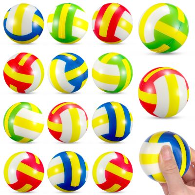 Civaner 30 Pieces Mini Volleyball Stress Balls Bulk 2.36 Inch Volleyball Team Gifts Party Favor Goodie Bag Stuffers Small Foam Sports Balls Throw to Crowd for Kids Stress Relief Games Toys (Colorful)