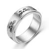 ANIEJUFI Stainless Steel Cute Cat Spinner Ring Animal Kitty Fidget Band Rings for Men Women Anxiety Stress Relief Silver Size 6 view 1