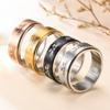 ANIEJUFI Stainless Steel Cute Cat Spinner Ring Animal Kitty Fidget Band Rings for Men Women Anxiety Stress Relief Silver Size 6 view 4