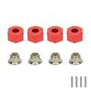 RCAWD 12mm Aluminum Wheel Hex Drive Hub Adaptor (4P) & M4 Locknut (4P) RC Model Car Parts Blue(Red) view 1
