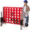 HONEY JOY Giant 4-in-A-Row, Jumbo 4-to-Score Giant Game Set for Family, 42 Jumbo Rings & Quick-Release Slider, 3.5FT Tall, Indoor Outdoor Yard Party Connect Game, for Kids & Adults, Gray view 1