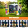 HONEY JOY Jumbo 4-to-Score Giant Game Set, Giant Outdoor Yard Games for Family, 42 Jumbo Rings & Quick-Release Slider, 3.5FT Tall Giant 4-in-A-Row for Kids & Adults view 2