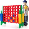 HONEY JOY Jumbo 4-to-Score Giant Game Set, Giant Outdoor Yard Games for Family, 42 Jumbo Rings & Quick-Release Slider, 3.5FT Tall Giant 4-in-A-Row for Kids & Adults view 1