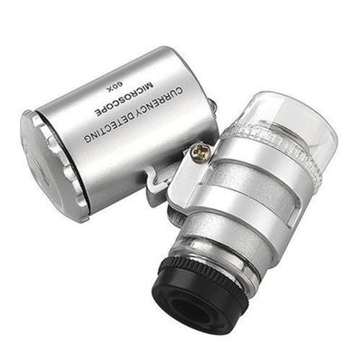 Lab Microscope Slides Mini 60X Magnifier Microscope UV Jeweler Loupe with LED Light Microscope Parts