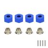 RCAWD 12mm Aluminum Wheel Hex Drive Hub Adaptor (4P) & M4 Locknut (4P) RC Model Car Parts Blue(Orange) view 1