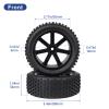 Hobbyfire Pre-Glued OD 3.46" 12mm Hex Wheels Rims and Rubber Tires for Traxxas Bandit VXL Wltoys 144001 Losi Redcat HSP HPI 1/10 Scale Off Road Buggy, Set of 4 view 2