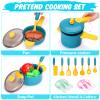 Kids Play Kitchen Accessories Set, Pretend Play Cooking Toys Set, Kitchen Toys Playset for Toddlers, Toy Pots and Pans for Kids Kitchen with Fake Play Food Cookware Utensils Dishes, Girls Boys Gift view 2