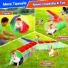 Hoohtoot Kids Crawl Through Play Tunnel, Pop Up Baby Play Tunnel for Toddlers, Game Toy Play Tent for Girl or Dog Cat Pet Tunnel view 4