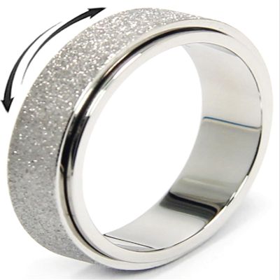 MHWTTY Stainless Steel Anxiety Ring - Fidget Spinner Ring for Women & Men