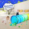 PigPigPen Kids Tunnel for Toddlers,Pop Up Play Tunnel Tent for Babies or Dogs, Indoor & Outdoor Toys for Kids Backyard Playset (Yellow,Green,Blue Play Tent) view 2