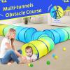PigPigPen Kids Tunnel for Toddlers,Pop Up Play Tunnel Tent for Babies or Dogs, Indoor & Outdoor Toys for Kids Backyard Playset (Yellow,Green,Blue Play Tent) view 4
