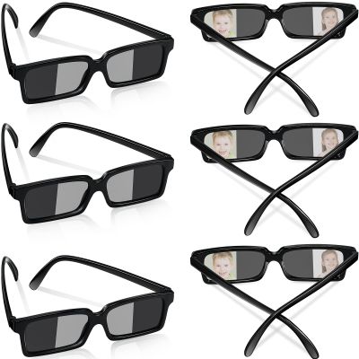 6 Pack Rear View Mirror Sunglasses Real Detective Glasses for Kids Anti Track See Behind You with Inside The Lens Mirrors Detective Gadgets for Party Favor Kids Secret Agent Costume Props
