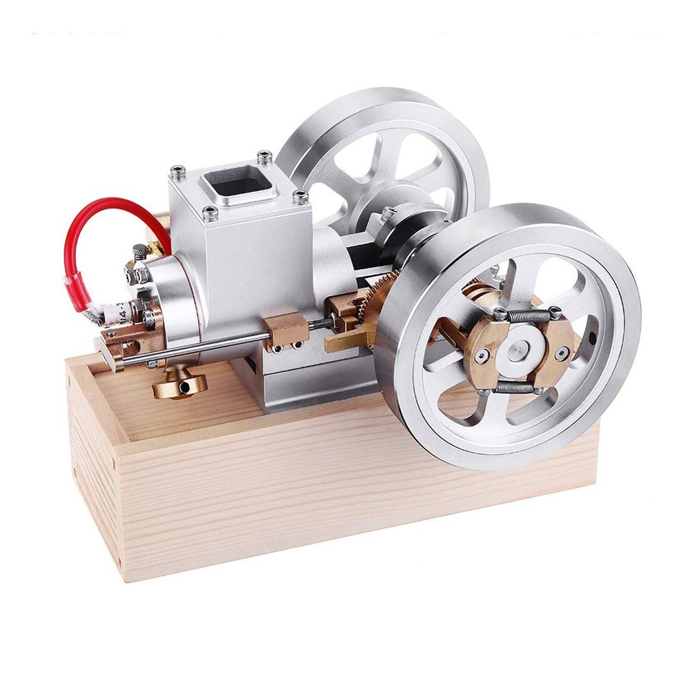 GENYUU Realistic Internal Combustion Engine Model Kit, Hit and Miss Engine Motor Model, Metal Horizontal Engine Kits Educational Toy Model for Adults with Hand Start Device