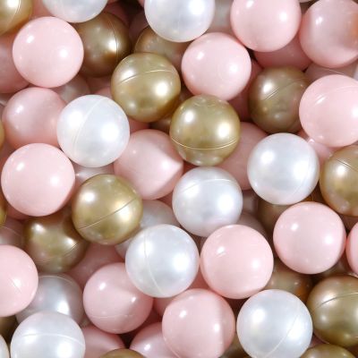 GOGOSO Ball Pit Balls for Toddles Kids Plastic Ballpits Accessories Crush Proof Durable Fun Shape Play Baby Bath Toys,2.15inch 100count Pink+Brown+White