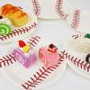 72pcs Baseball Party Supplies Bundle Paper Plates Set Disposable Baseball Party Dinner Dessert Plate Birthday Tableware Decorations Favors for Boys and Girls, Including 36pcs 9" and 36pcs 7" Plates view 4