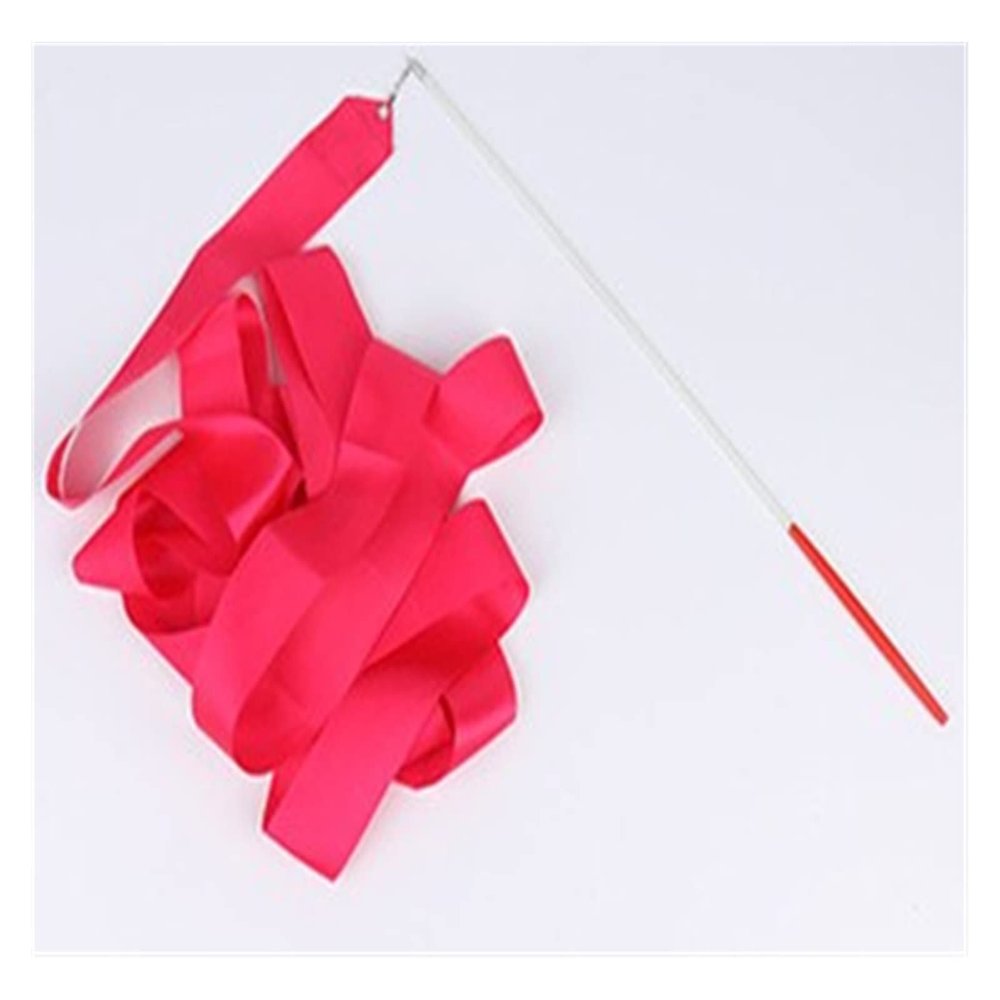 ZZSRJ 2M 4M 6M Color Fitness Ribbons Dance Ribbons Rhythmic Gymnastics Ballet Streamers (Color : Rose red, Size : 2m)