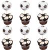 Gyufise 36Pcs Soccer Ball Cupcake Toppers Sports Theme Football Cupcake Food Picks for Sport Balls Theme Baby Shower Wedding Birthday Party Cake Decorations Supplies view 1